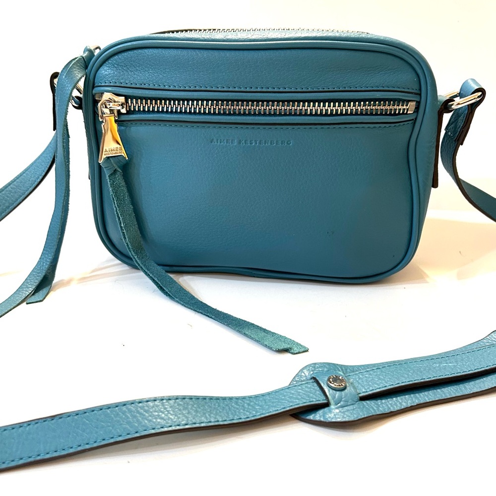 Aimee Kestenberg Teal Pebble Leather Crossbody Perfect Condition. Gorgeous!